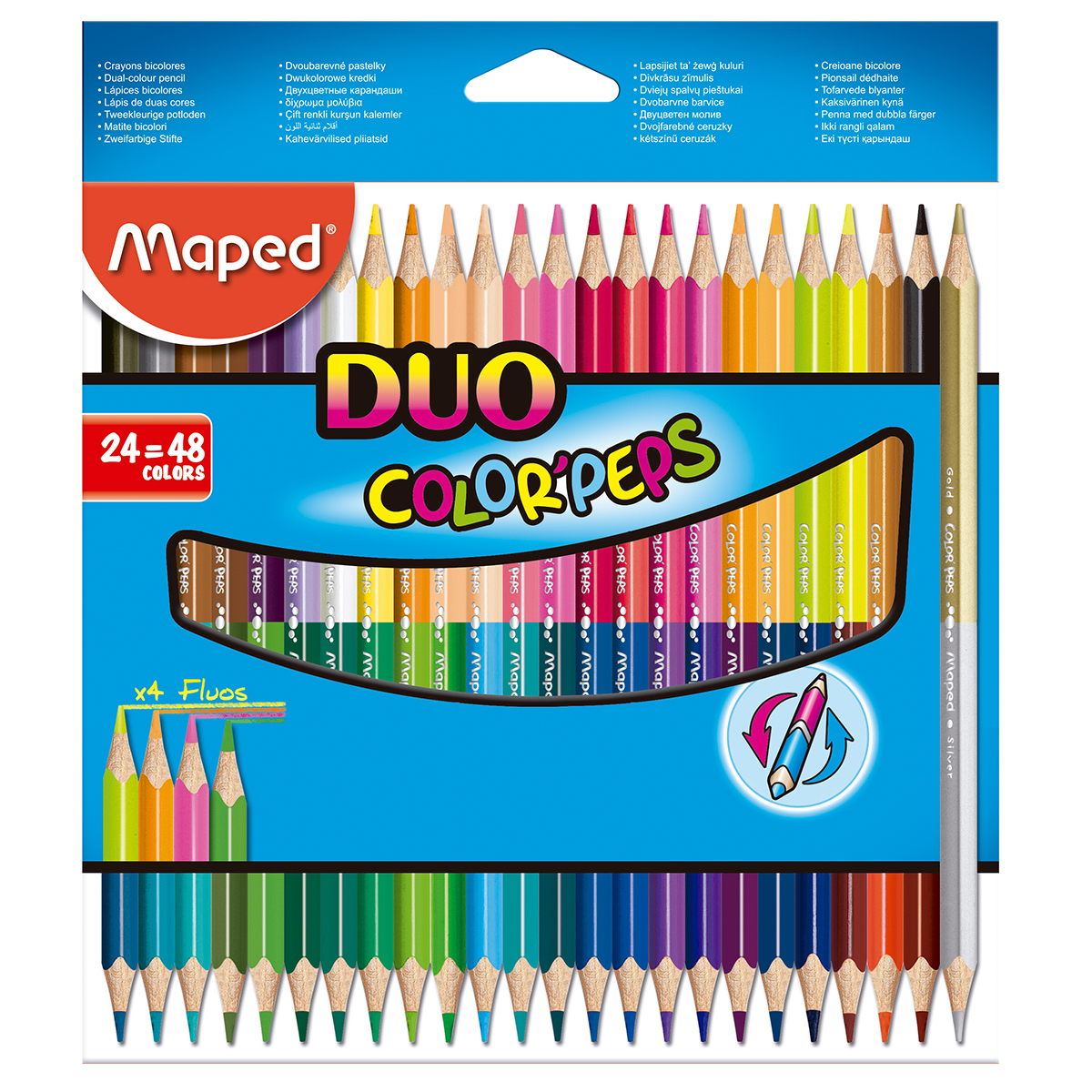 Lápices de Colores Bicolores Triangulares Maped Color Peps Duo / 24 piezas