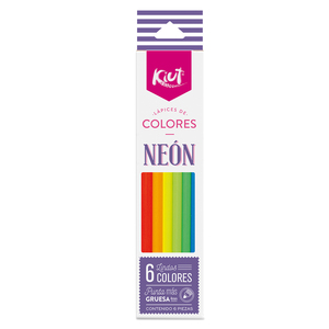 Lápices de Colores Neón Kiut / 6 piezas / 4.0 mm 