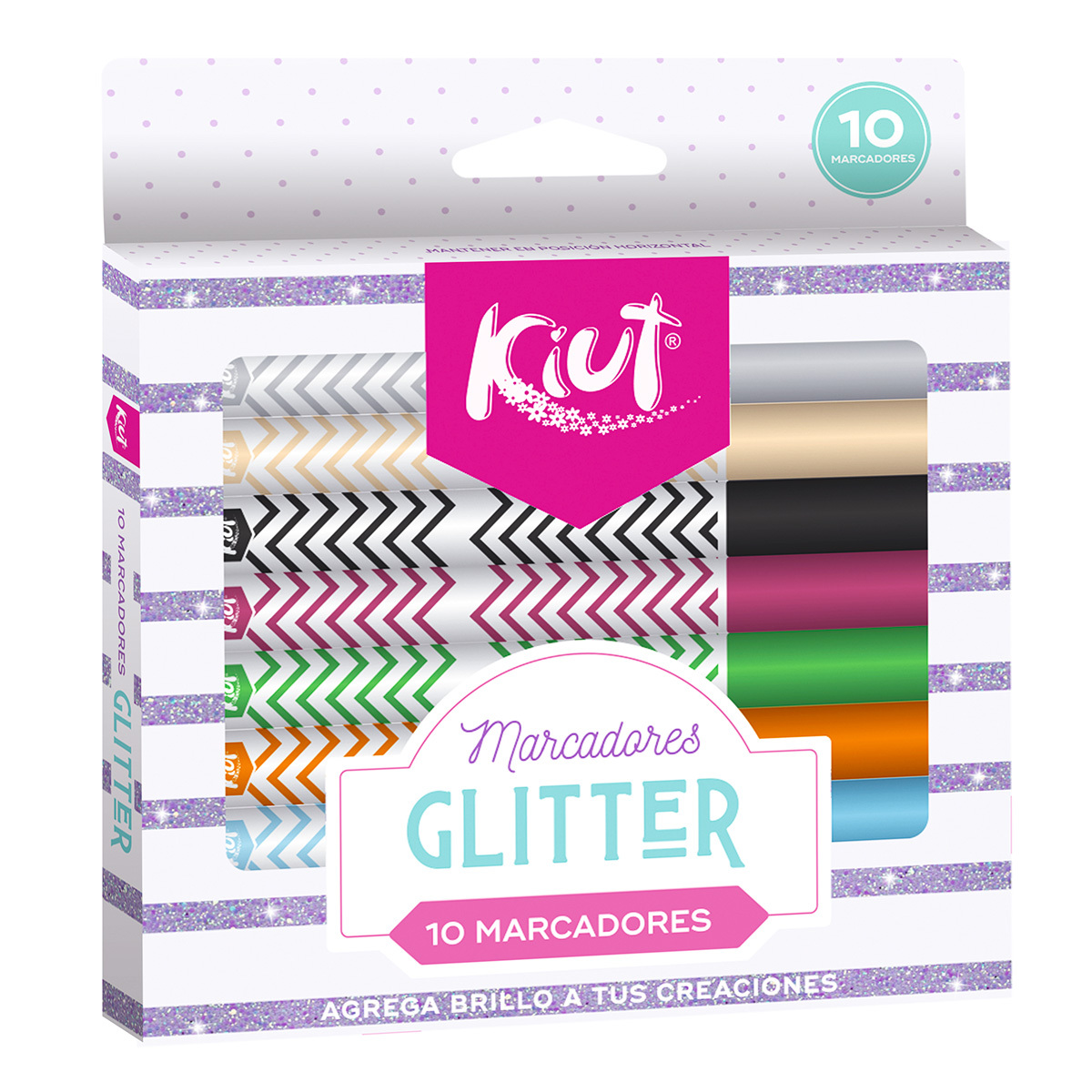Marcadores con Glitter Kiut / 10 piezas