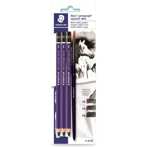 Lápices Acuarelables Staedtler Mars Lumograph Aquarell 4 piezas