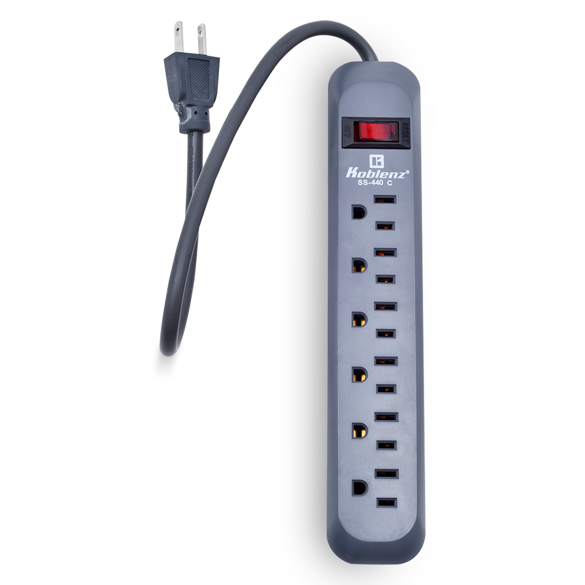 Supresor de Picos Multicontacto SS-440C Koblenz / 6 contactos / 440 joules / Negro
