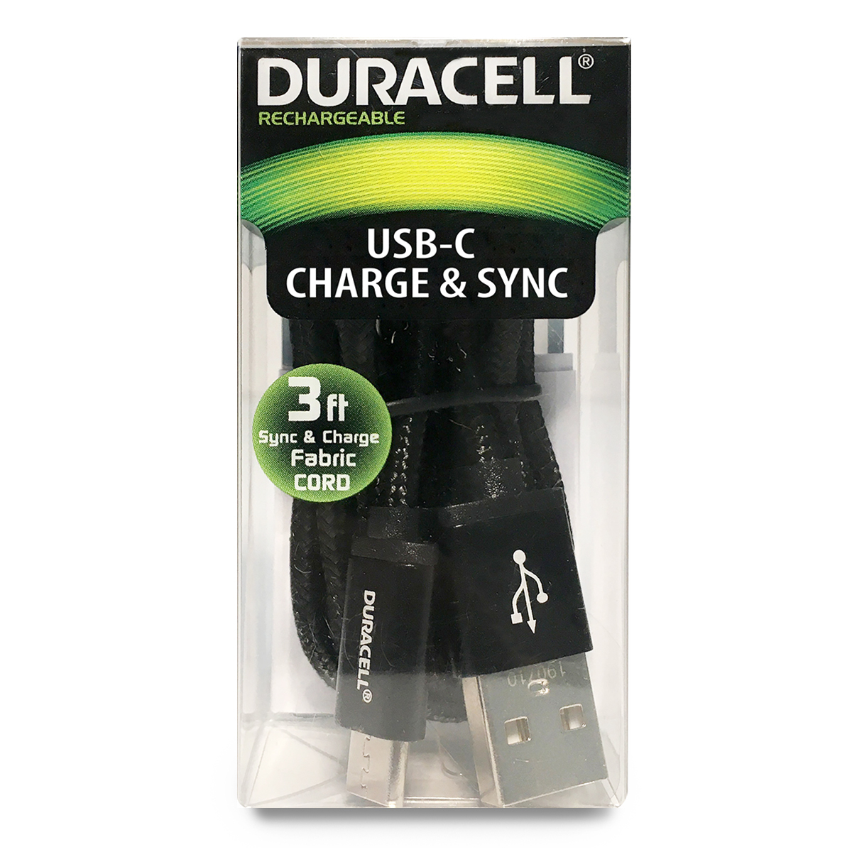 Cable USB A-C Duracell 5189 / 0.91 metros / Negro 