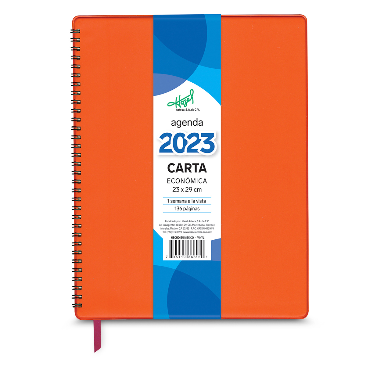 Agenda Carta Económica Hazel 2023 / Naranja