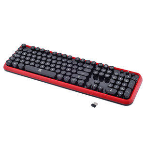 Teclado Inalámbrico Spectra Retro IA10732G / USB / Windows / Estándar / Negro / Rojo Teclado Inalámbrico Spectra Retro IA10732G / USB / Windows / Estándar / Negro / Rojo