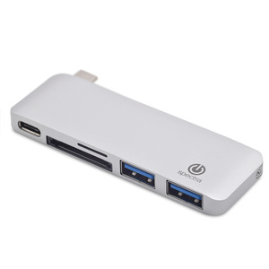 HUB TIPO-C A USB/SD/MICROSD/TIPO-C SPECTRA (PLATA) HUB TIPO-C A USB/SD/MICROSD/TIPO-C SPECTRA (PLATA)