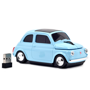 Mouse Inalámbrico Autodrive Carro Fiat Nuova 500 / Receptor USB / Azul / PC / Laptop / Mac Mouse Inalámbrico Autodrive Carro Fiat Nuova 500 / Receptor USB / Azul / PC / Laptop / Mac