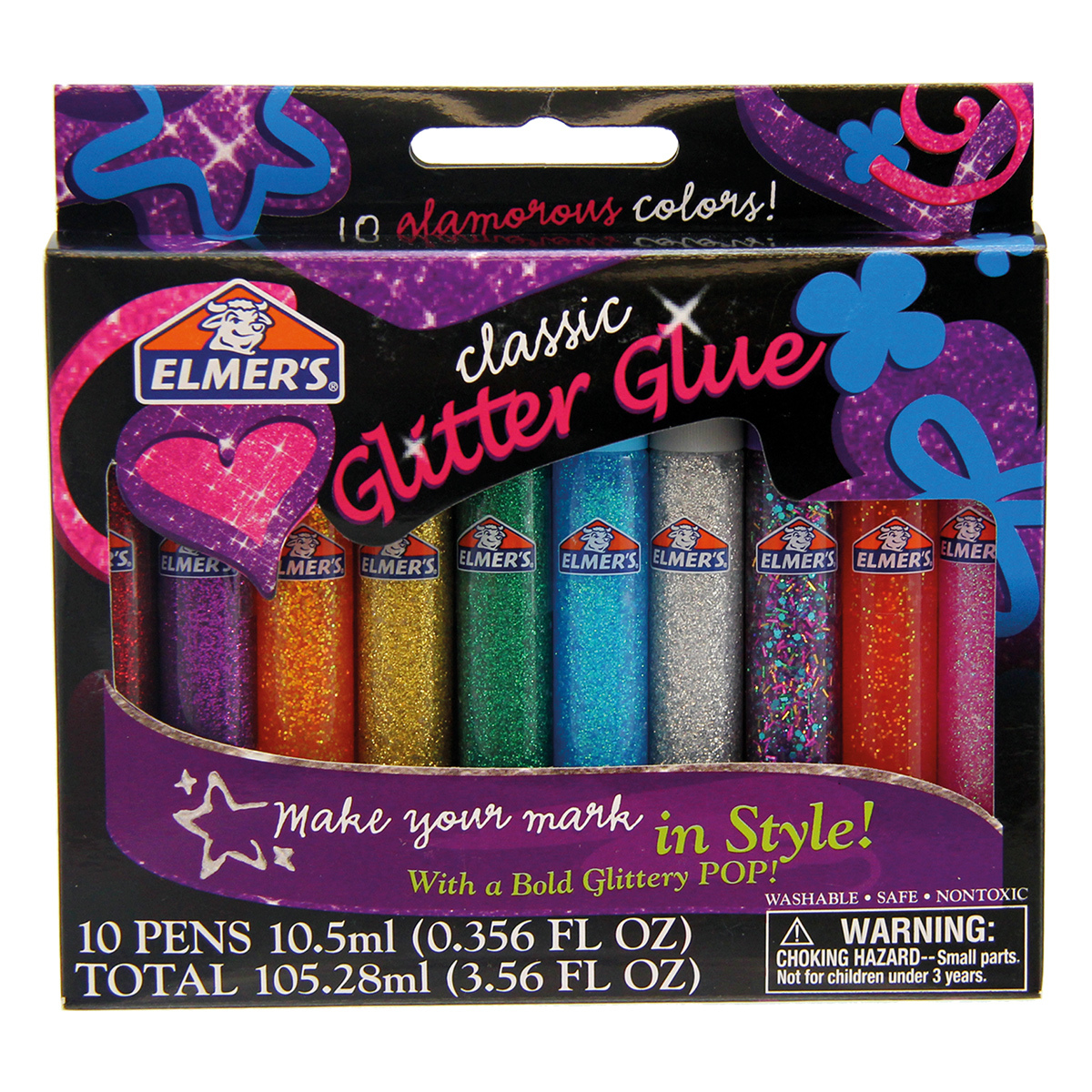Kit de Pegamento con Diamantina Lavable Elmers Classic Glitter Glue Colores  surtidos 10 piezas  ml | Office Depot Mexico