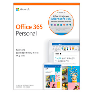 Microsoft Office 365 Personal / Licencia 1 año / 1 usuario / PC / Laptop / Mac / Dispositivos móviles Microsoft Office 365 Personal / Licencia 1 año / 1 usuario / PC / Laptop / Mac / Dispositivos móviles