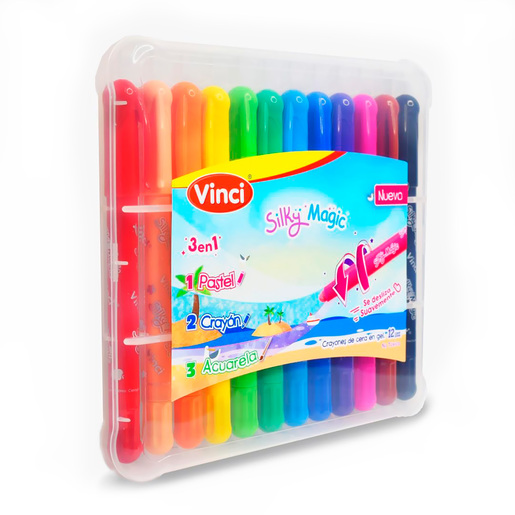 Crayones 3 en 1 Vinci Silky Magic 12 piezas