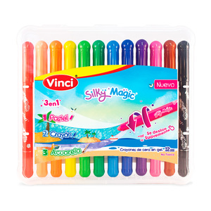 Crayones 3 en 1 Vinci Silky Magic 12 piezas