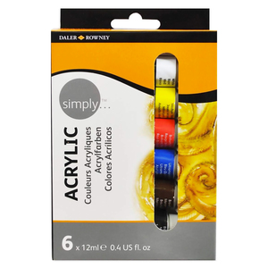 Juego de Pinturas Acrílicas Daler-Rowney Simply / Colores surtidos / 6 piezas / 12 ml