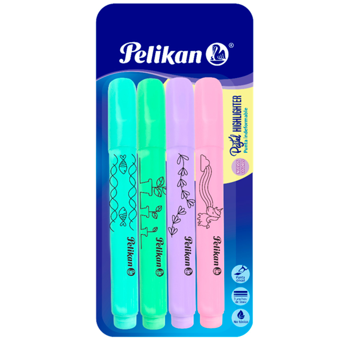 MARCATEXTOS PELIKAN PASTEL HIGHLIGHTER (COLORES, 4 PZS.) | Office Depot  Mexico