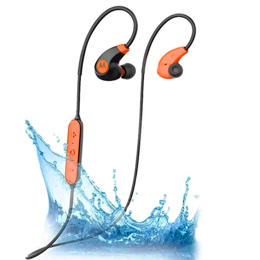 Audífonos Bluetooth Deportivos Motorola VerbeLoop 2 Plus / In ear / Inalámbricos / Negro con naranja