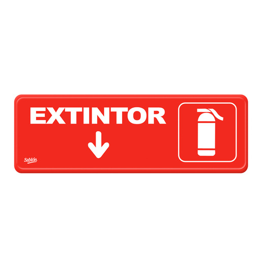 Letrero Extintor Sablón Chico 23 x 7.5 cm