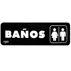 Letrero Baños Sablón 23 x 7.5 cm Letrero Baños Sablón 23 x 7.5 cm