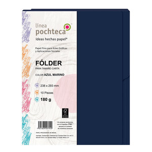 Folders Carta Pochteca / Azul marino/ 10 piezas