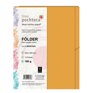 Folders Carta Pochteca / Mostaza / 10 piezas