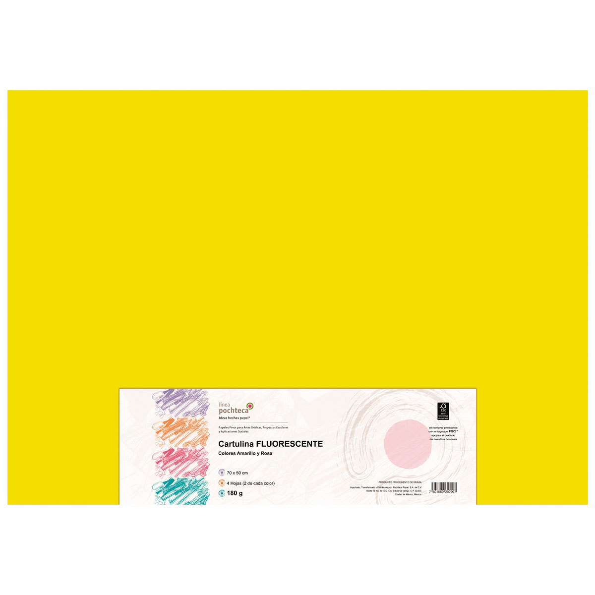 Cartulina Pochteca 4 Piezas Amarillo Y Rosa Flourescente 180 Gr Office Depot Mexico