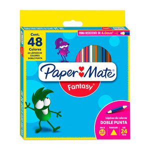 Lápices de Colores Bicolores Triangulares Paper Mate Fantasy 4.0 mm / 24 piezas Lápices de Colores Bicolores Triangulares Paper Mate Fantasy 4.0 mm / 24 piezas