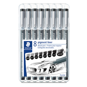 Estilógrafos Desechables Staedtler Negro 8 piezas Estilógrafos Desechables Staedtler Negro 8 piezas