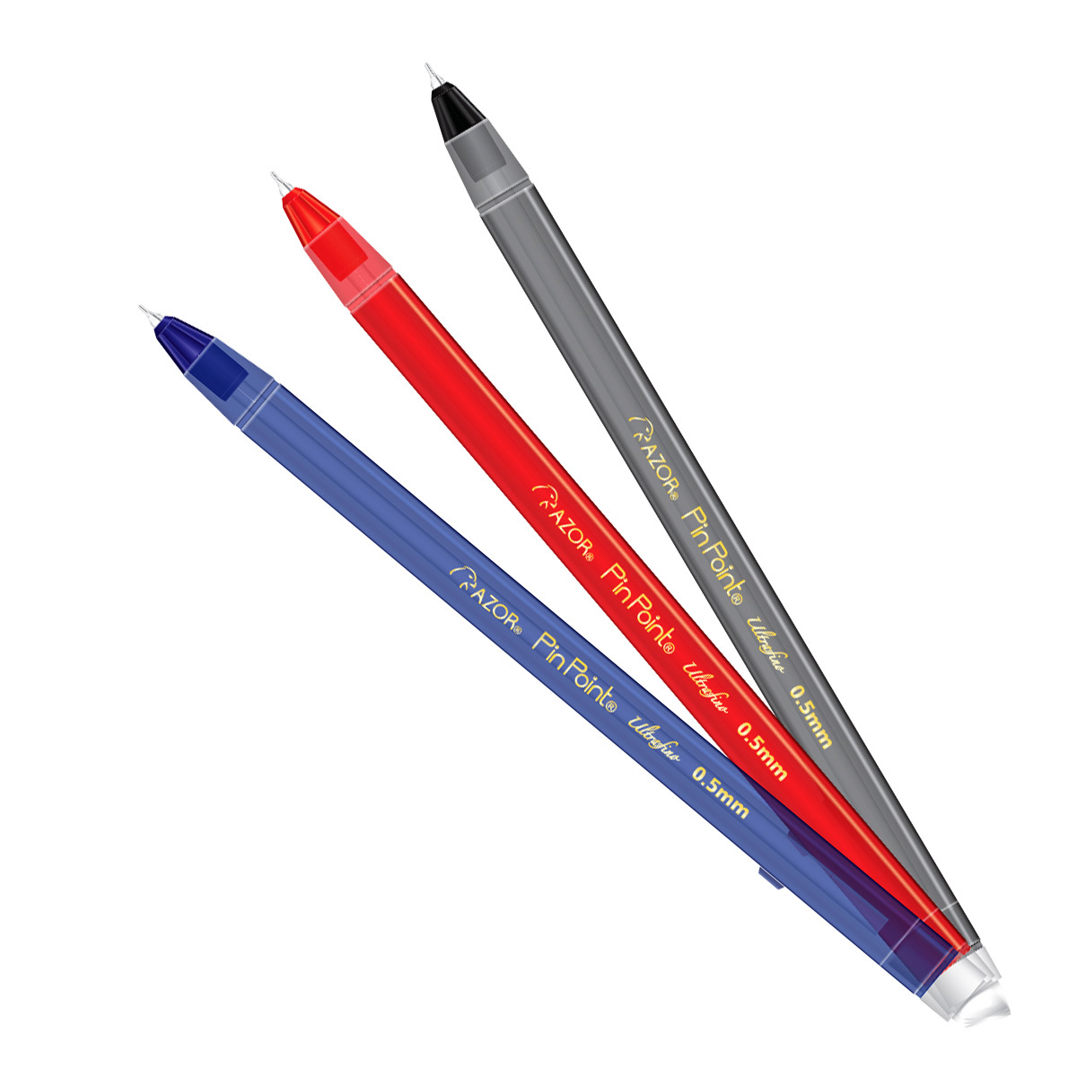 Pluma Razor Plumas Azor Pin Point Punto ultrafino Tinta negra roja azul 3 piezas ...