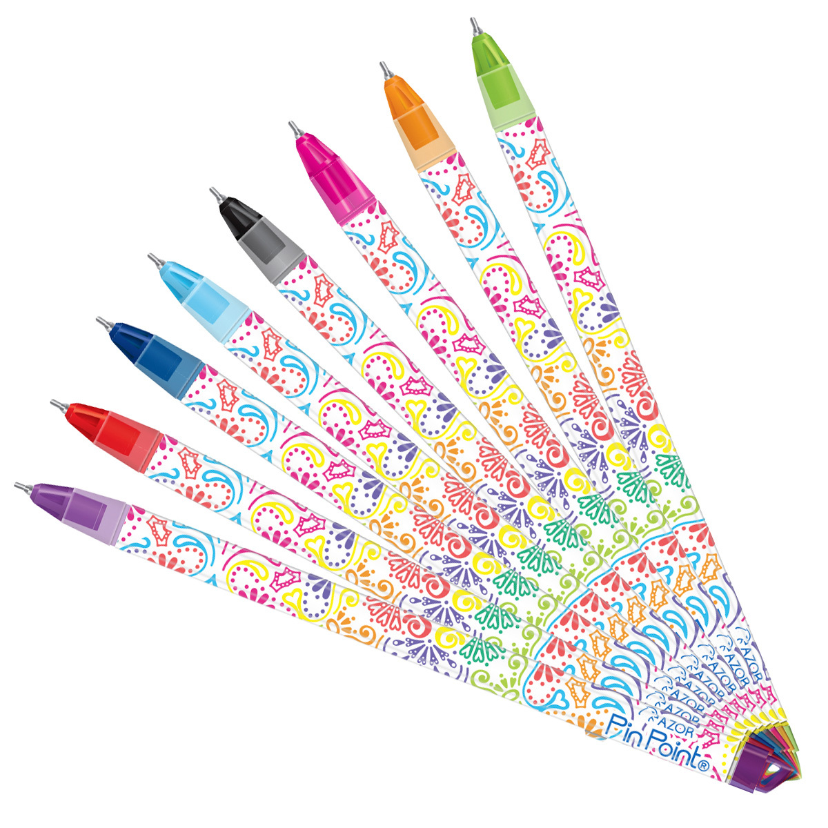 Pluma Razor Plumas Azor Pin Point Greks Punto fino Tinta colores surtidos 8 piezas ...