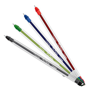 Plumas Azor Pin Point / Punto mediano / Tinta colores surtidos / 4 piezas Plumas Azor Pin Point / Punto mediano / Tinta colores surtidos / 4 piezas
