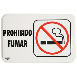 Letrero Prohibido Fumar Sablón 22.8 x 15.2 cm Letrero Prohibido Fumar Sablón 22.8 x 15.2 cm