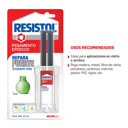 Pegamento Epóxico en Jeringa Resistol Repara Fuerte Instant Mix / 14 gr / 1 pieza