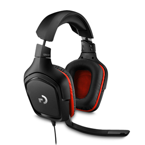 Audífonos Gamer Logitech G332 / 3.5 mm / Multidispositivo / Negro con rojo