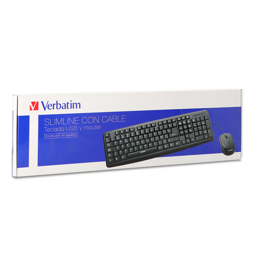 Teclado y Mouse Alámbrico Verbatim 98111 / USB / Windows / Mac OS / Estándar / Negro