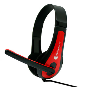  Audífonos Gamer TechZone TZ15PCAUD 3.5 mm Laptop PC Rojo con Negro
