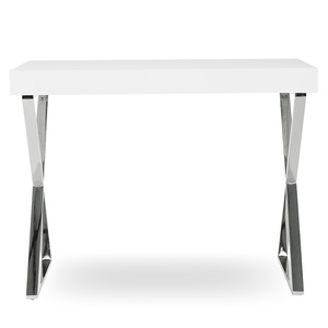 Escritorio Ejecutivo Office Depot Chrome / Blanco con cromo / Madera / Metal Escritorio Ejecutivo Office Depot Chrome / Blanco con cromo / Madera / Metal