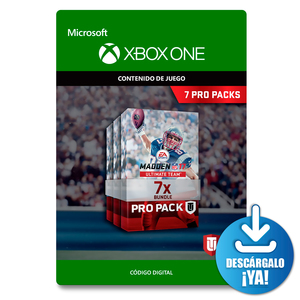 Madden NFL 17 Ultimate Team EA Sports Pro Packs x 7 / Xbox One / Contenido de juego  / Código digital / Descargable