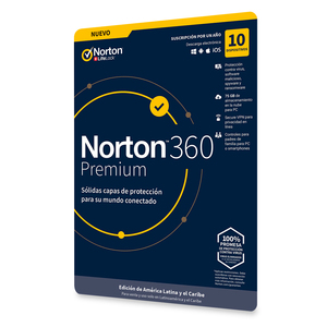 Antivirus Norton 360 Premium / Licencia 1 año / 10 dispositivos / PC / Laptop / Mac / Dispositivos móviles Antivirus Norton 360 Premium / Licencia 1 año / 10 dispositivos / PC / Laptop / Mac / Dispositivos móviles
