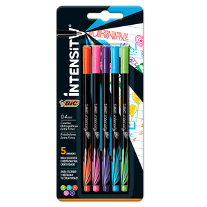 Rotuladores Bic Intensity Punto Fino 0.4 mm Colores 5 piezas Rotuladores Bic Intensity Punto Fino 0.4 mm Colores 5 piezas