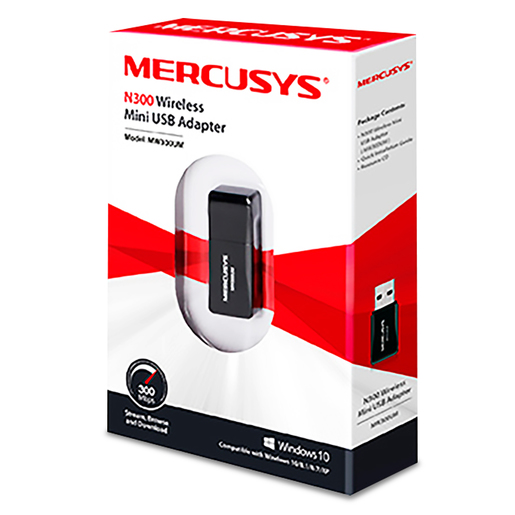 Adaptador de Red USB Mercusys / Inalámbrico / Negro