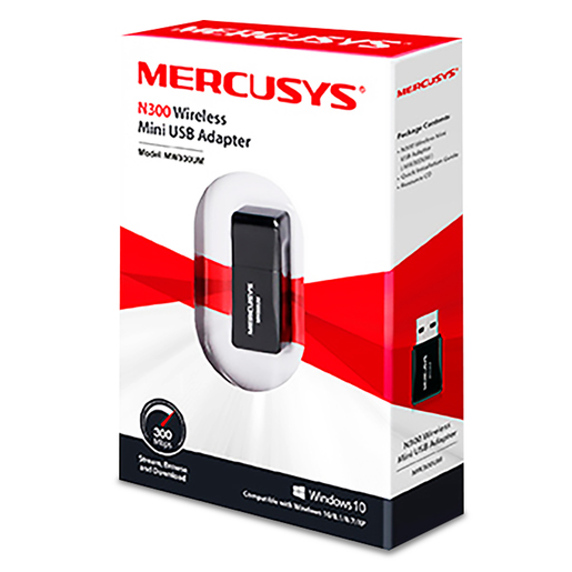 Adaptador de Red USB Mercusys / Inalámbrico / Negro