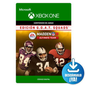 Madden NFL 18 GOAT Squads / Xbox One / Contenido de juego  / Código digital / Descargable