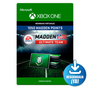 Madden NFL 18 Ultimate Team EA Sports Points / Xbox One / 1050 monedas de juego  / Código digital / Descargable