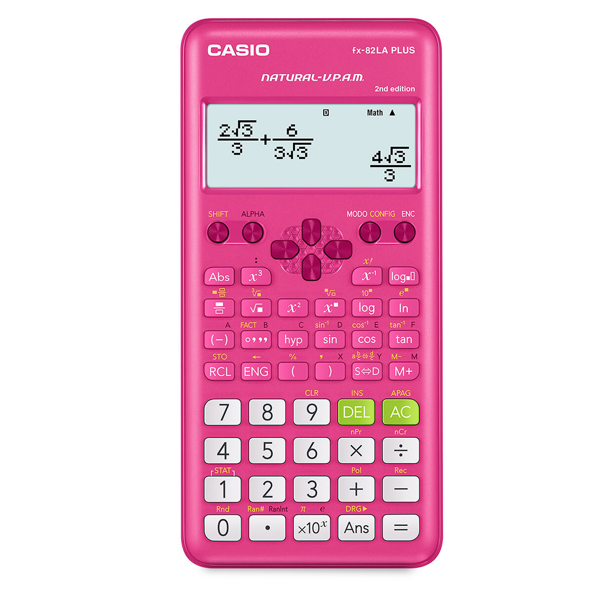 Calculadora Científica Casio FX-82LA Plus 252 Funciones Rosa