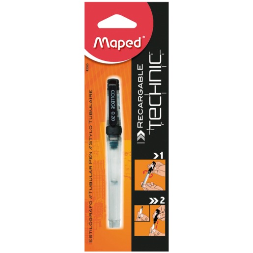 Estilógrafo Recargable Maped Technic Negro