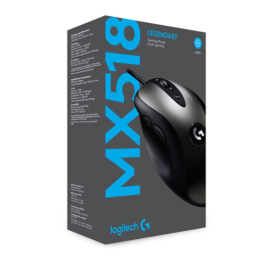 Mouse Gamer Óptico Logitech MX518 / Alámbrico / USB / 16000dpi / Negro