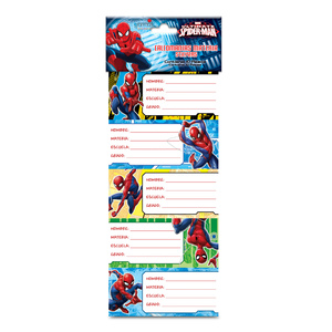 Etiquetas Escolares Spiderman Granmark 10 piezas