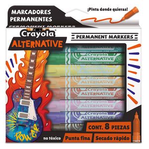 Marcadores Permanentes Crayola Alternative / Punta Fina / 8 piezas Marcadores Permanentes Crayola Alternative / Punta Fina / 8 piezas