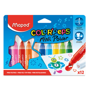 Rotuladores Maped Mini Power Jumbo / Colores surtidos / 12 piezas  Rotuladores Maped Mini Power Jumbo / Colores surtidos / 12 piezas