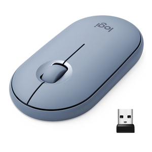 Mouse Inalámbrico Logitech Pebble M350 / Nano receptor / Bluetooth / Azul / PC / Laptop / Mac