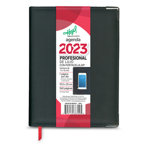 Agenda Profesional de Lujo con Portacelular Hazel 2023 / Negro