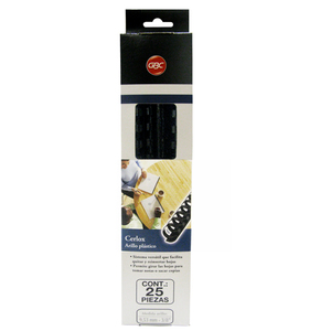 ARILLOS PLASTICOS 3/8 PULG. GBC (25 PZS., NEGRO) ARILLOS PLASTICOS 3/8 PULG. GBC (25 PZS., NEGRO)